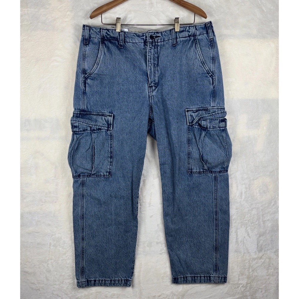 VTG Levi's Men's 38x30 XX Cargo Straight Blue Jeans Zip Utility RARE Y2K‎ Baggy